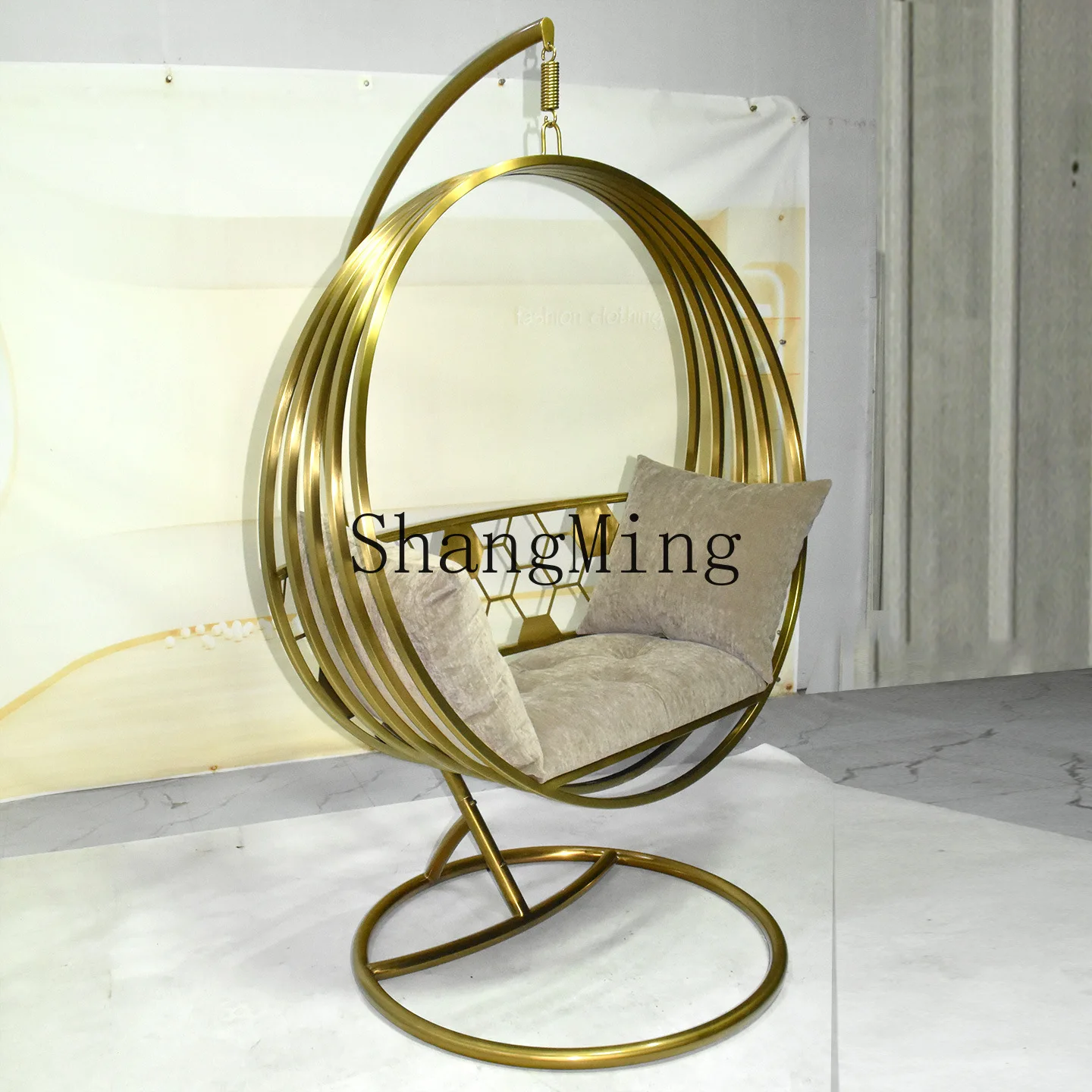 FG living room single sofa chair light luxury high-end balcony outdoor courtyard cradle chair stainless  swing hanging chair