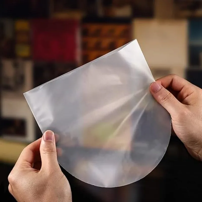 50 Stück 7/10/12 Zoll transparente Vinyl-Schallplattenschutz LP-Schallplatte Plastiktüte antistatische Schallplatten-Innenhülsen Verpackungsbeutel Klare Abdeckung – Detail 10