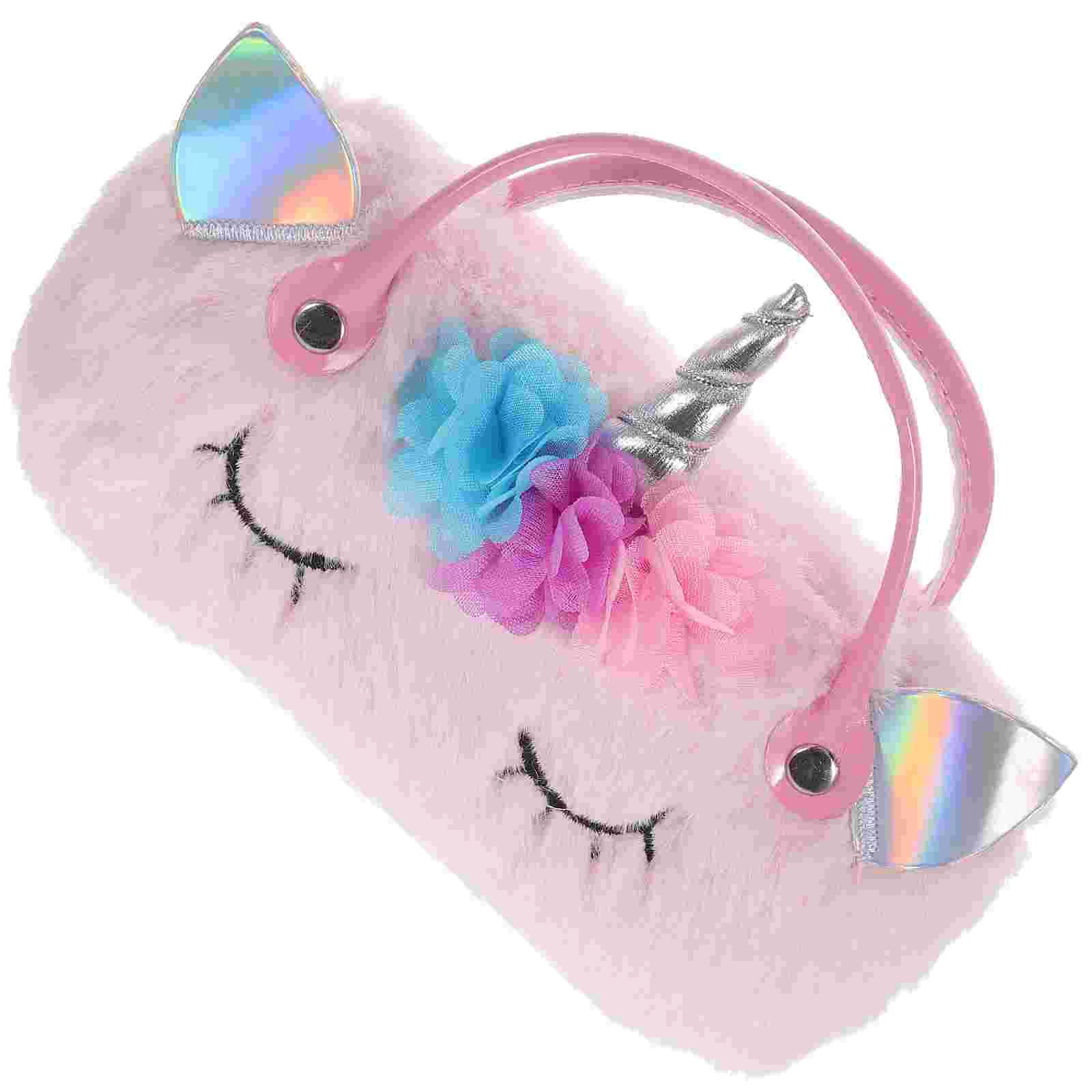 Plush Glasses Case Casual Holder Sun Portable Sunglasses Storage Container Pink Tote Bag Cartoon Pattern Box
