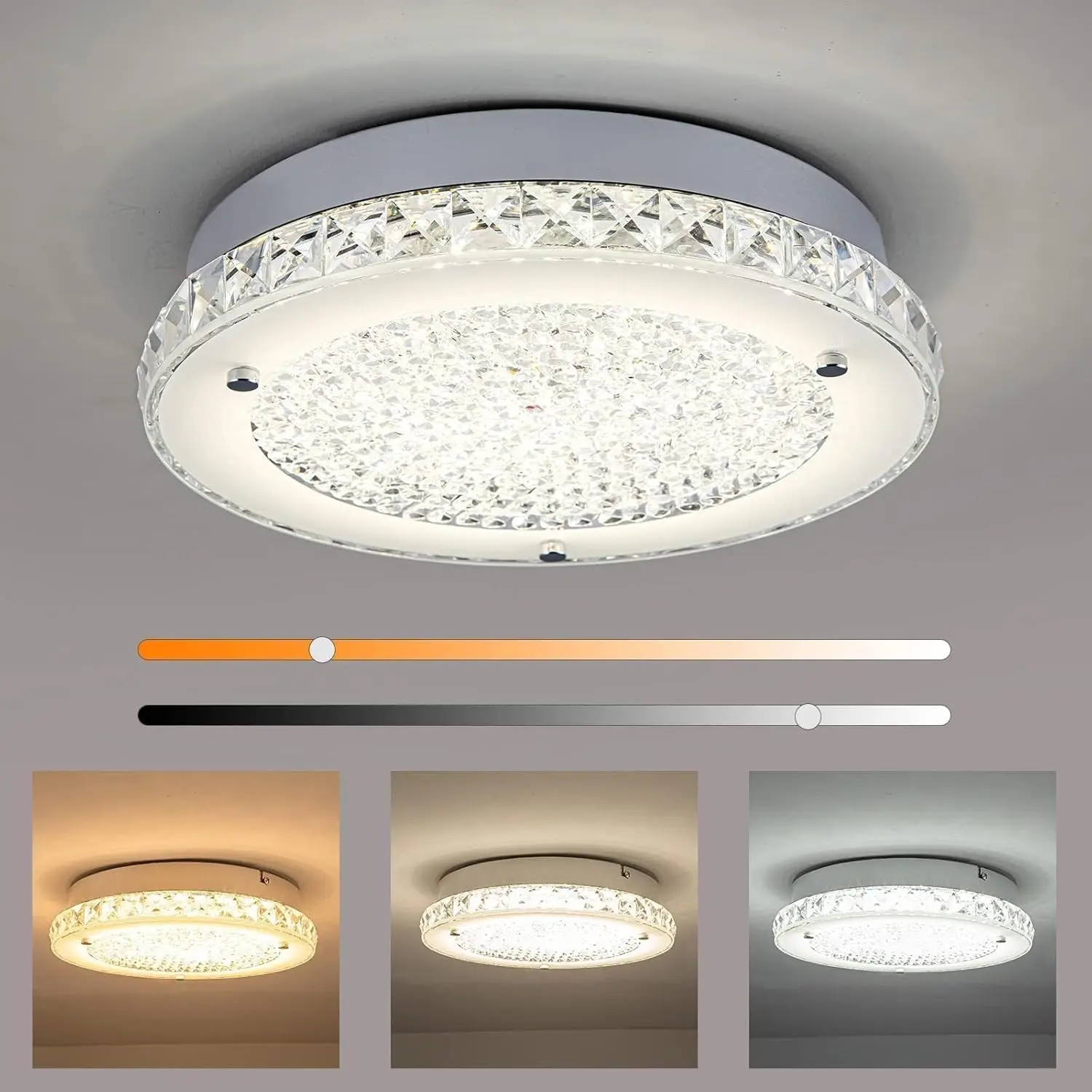 Plafonnier LED en Clip à Intensité Réglable, Luminaire Décoratif de Plafond, Idéal pour une Cuisine ou un Couloir