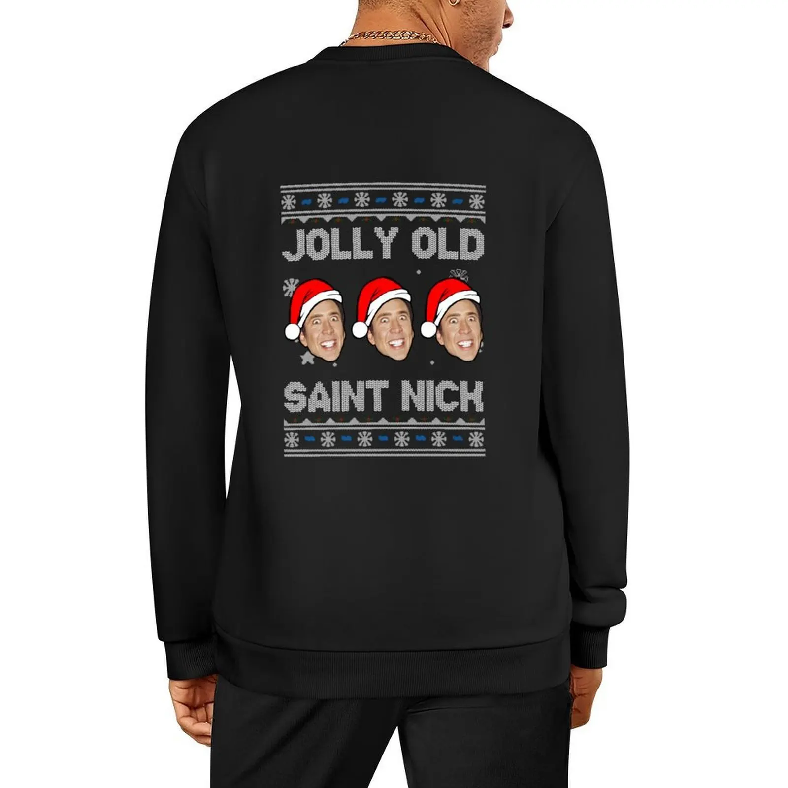 

Jolly Old Saint Nick Nicolas Cage Christmas Pullover graphic t shirts men mens clothes anime clothing oversize sweatshirt