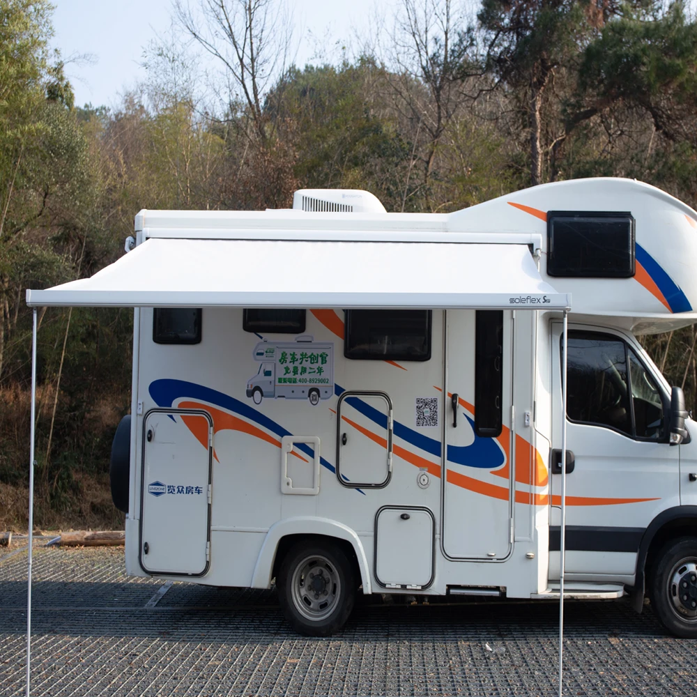 S27 The RV Awning Features Dual Manual Or Electric Operation Modes With Integrated LED Lighting