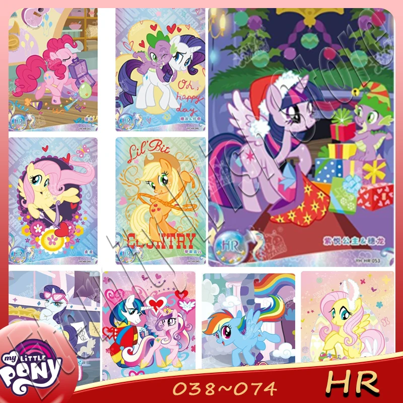 AgreYOU-Cartes My Little Pony, Collection Mignonne, Personnages d'Anime, Cartes Flash, Cadeaux d'Anniversaire pour Enfants, Série HR 038 ~ 074, Original