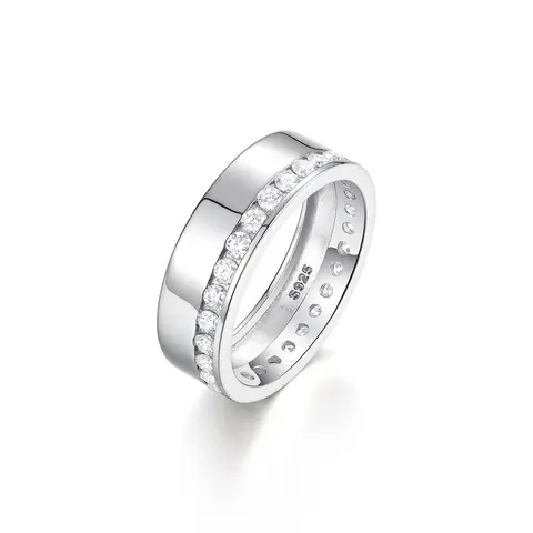 Anello Moissanite in argento sterling S925 Gioielleria raffinata Regalo squisito Regali di anniversario, per mogli, amici, amanti