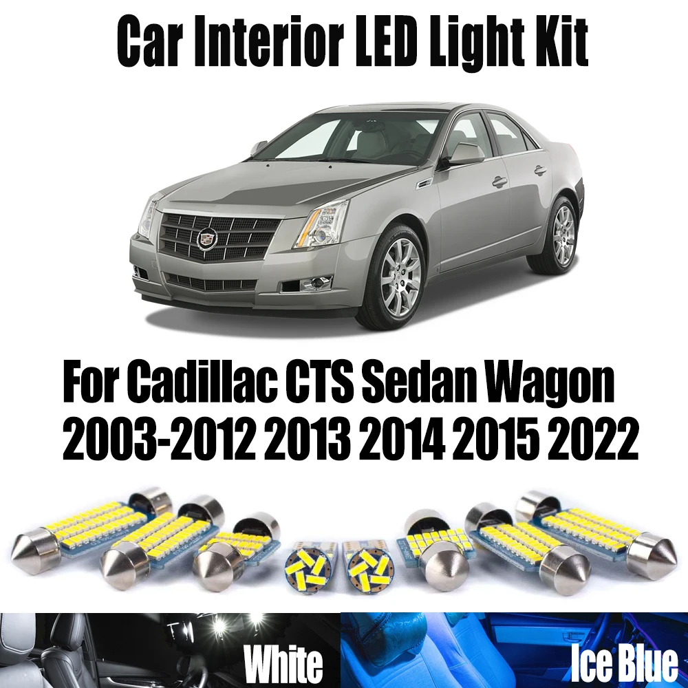 

Canbus LED Interior Ceiling Dome Trunk Light Kit For Cadillac CTS Sedan Wagon 2003- 2013 2014 2015 2022 Car Vanity Mirror Bulbs
