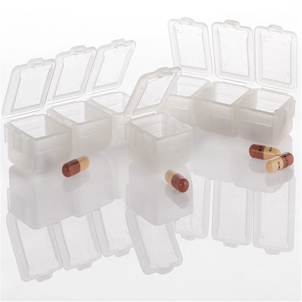 Custom PP plastic square 7 day pill box with 7 small organizer case