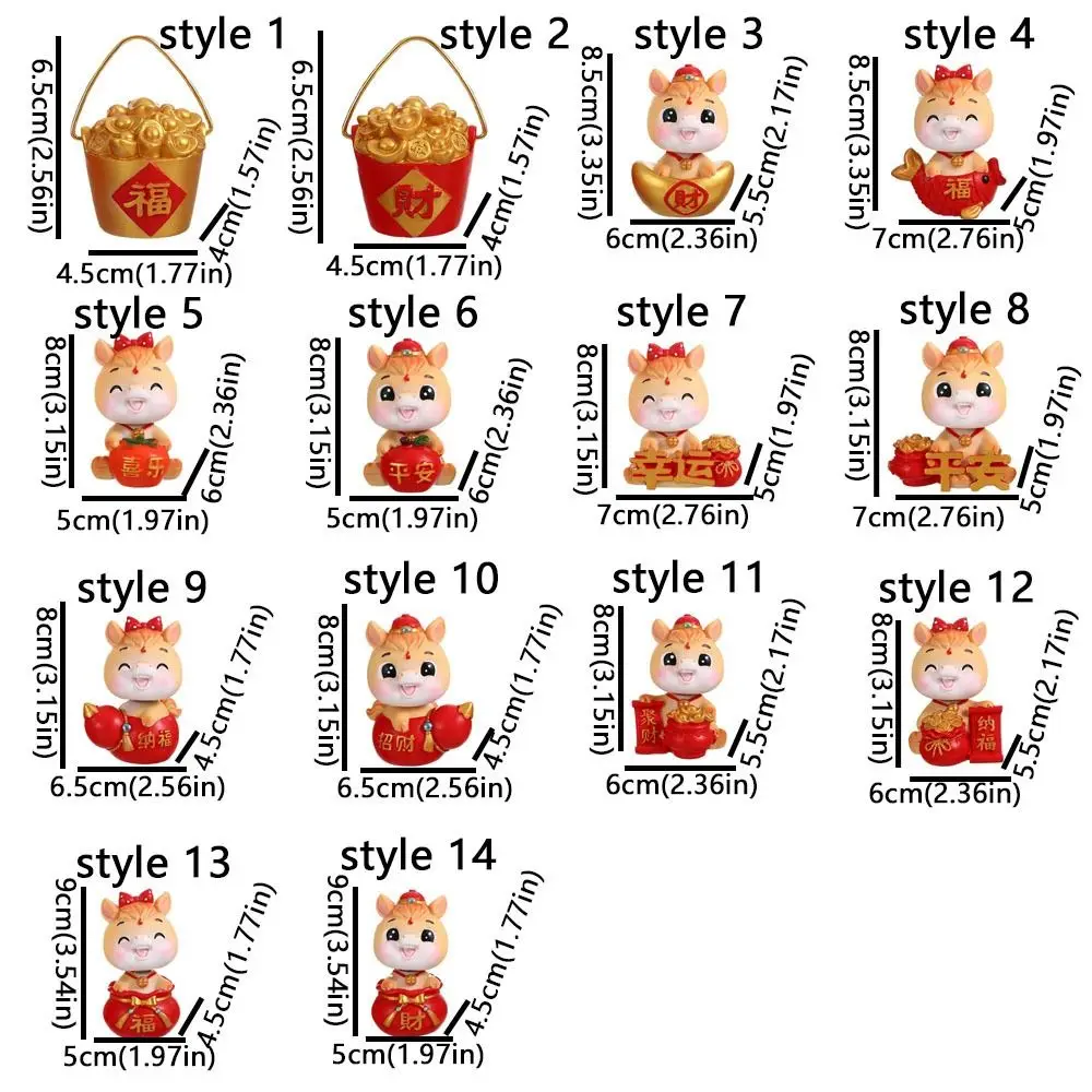 كارتون 2026 تمثال حصان مصغر من الراتنج لتقوم بها بنفسك تهز الحصان زخرفة لطيف سنة من مهرجان الحصان زخرفة مهرجان الربيع #6