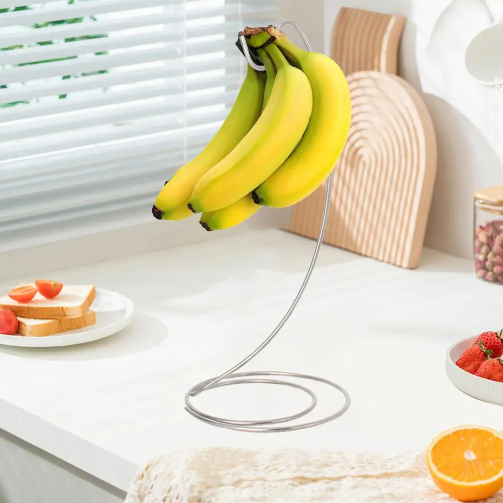 Banana Holder Tree Stand Hook Fruit Rack Rust-proof Banana Ripening Rack Convenient Space-Saving Kitchen Fruit Organizer 과일 받침대