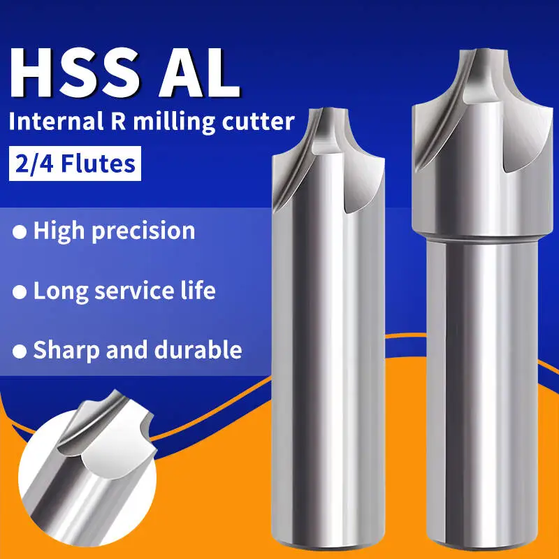 High Quality HSS Radius End Mill – R1 to R12.5 Corner Rounding Cutter with Fillet, Single Piece