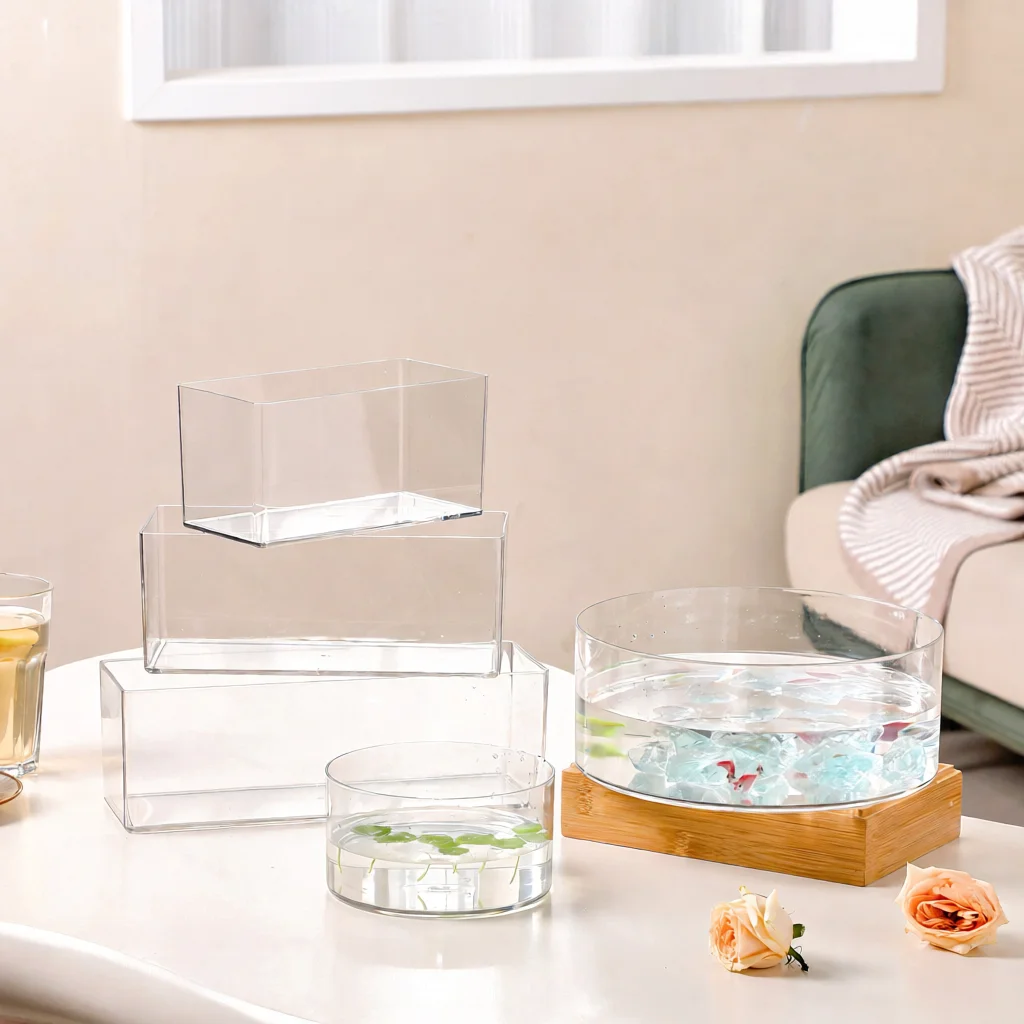 Transparent Flower Pot Automatic Water Feed Hydroponic Basin Contemporary Home Desktop Decor Succulent Plant Tray