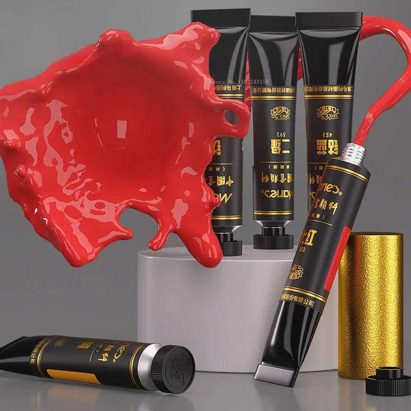 Imagem -03 - Color Tube Black Gold Pintura Chinesa Pigmento Não é Fácil de Desvanecer-se Presente Pintura a Tinta Sênior Profissional Art Supplies 12 24 36