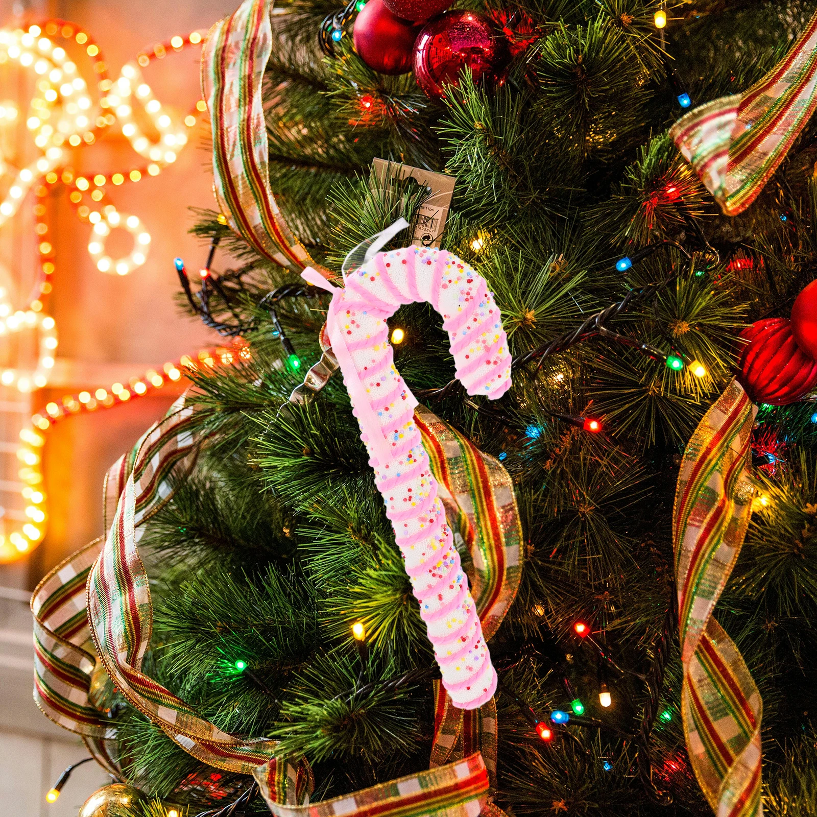 

Foam Candy Cane Christmas Tree Hanging Ornament 13 Inch Colorful Candy Cane Photo Prop Decoration Christmas Garland Making Frame