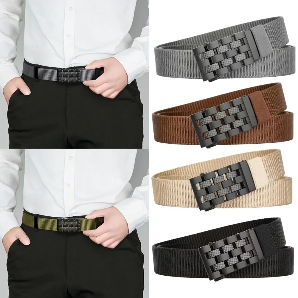 

Men Luxury Brand Nylon Belt Golf Sports Business Casual Weave Waist Band Automatic Buckle Waistbands