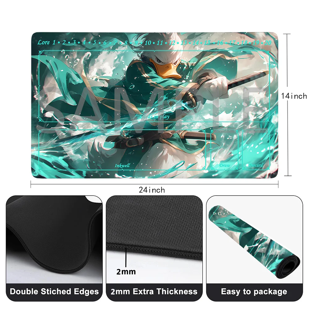 Imagem -02 - Lorcana-trading Card Game Protective Mats Resistente a Riscos Durável Mouse Pad 28 Bolsa de Armazenamento Gratuito Tamanho 24x14