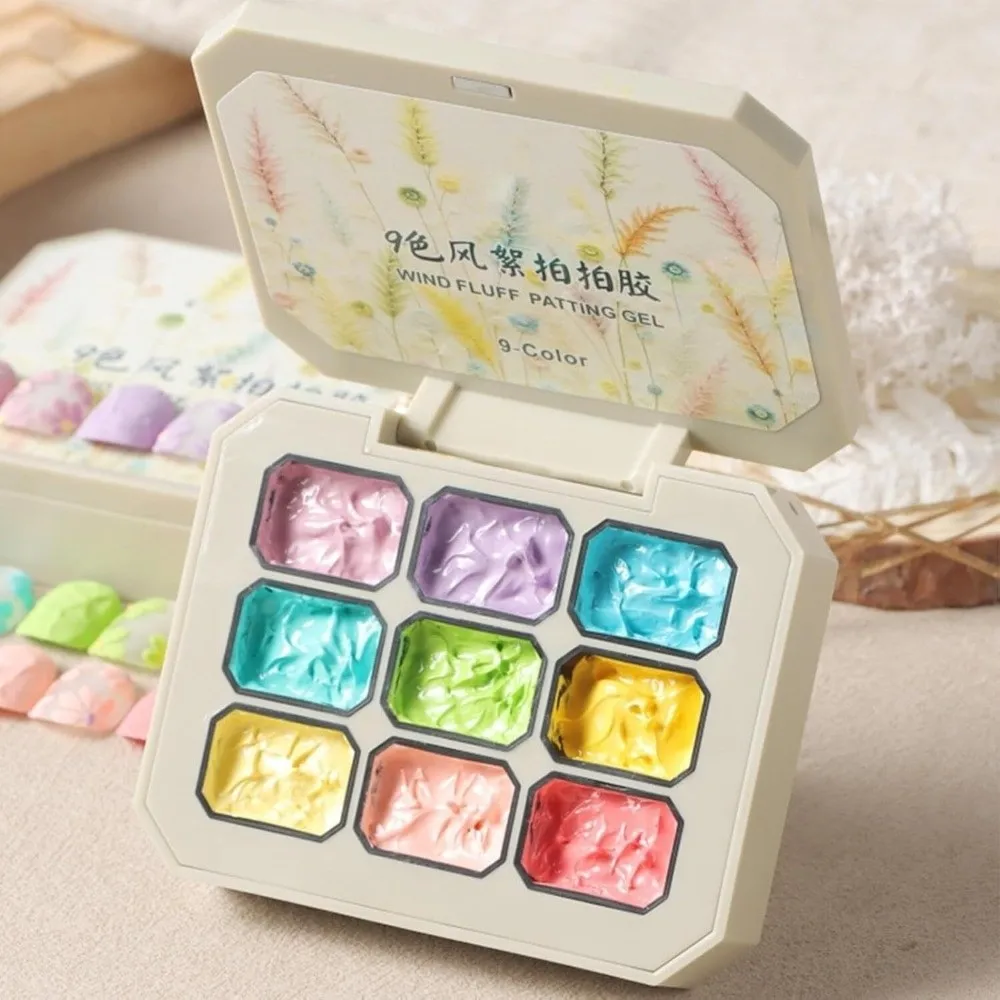 

9 Colors Patting Gel Nail Three-dimensional Modeling Glue DIY Sponge Pat Paint Nail Set Nail Art Styling Adhesive Solid Pat Glue