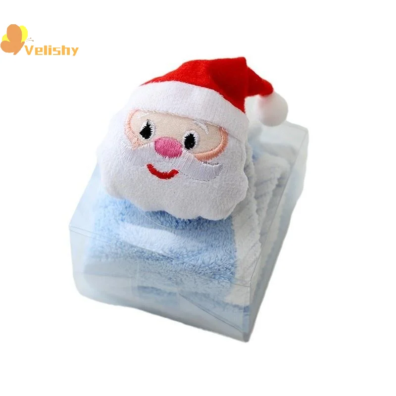 أطفال عيد الميلاد نمط منشفة اليد الكرتون الأيائل ثلج سانتا كلوز شجرة عيد الميلاد منشفة مخملية الحمام منشفة معلقة الامتزاز القماش