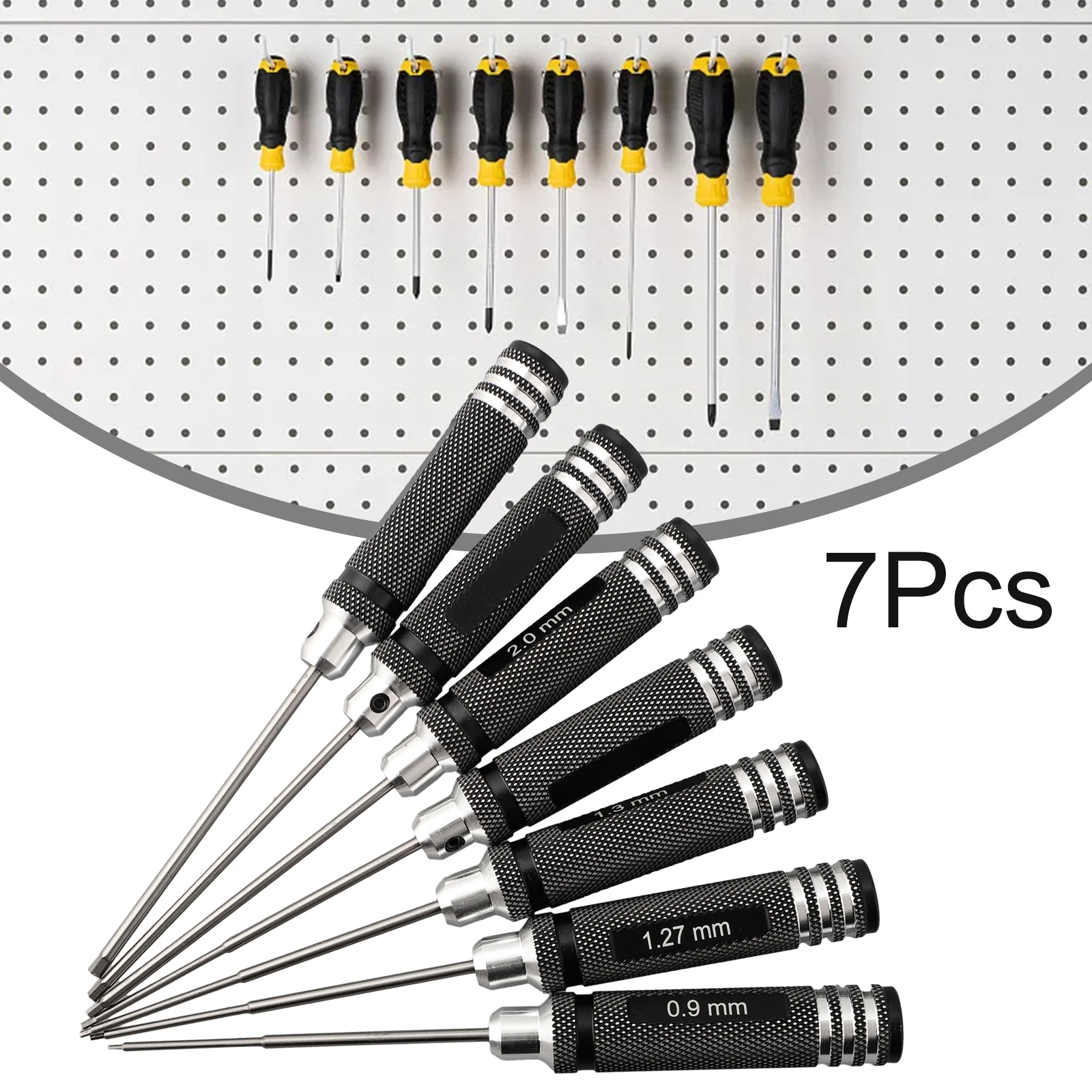 7pcs 173mm Mini Precision Hex Screwdriver Tool Set For Rc Toys Rc Drone Installation Repair Parts 0.9/1.27/1.3/1.5/2.0/2.5/3.0mm