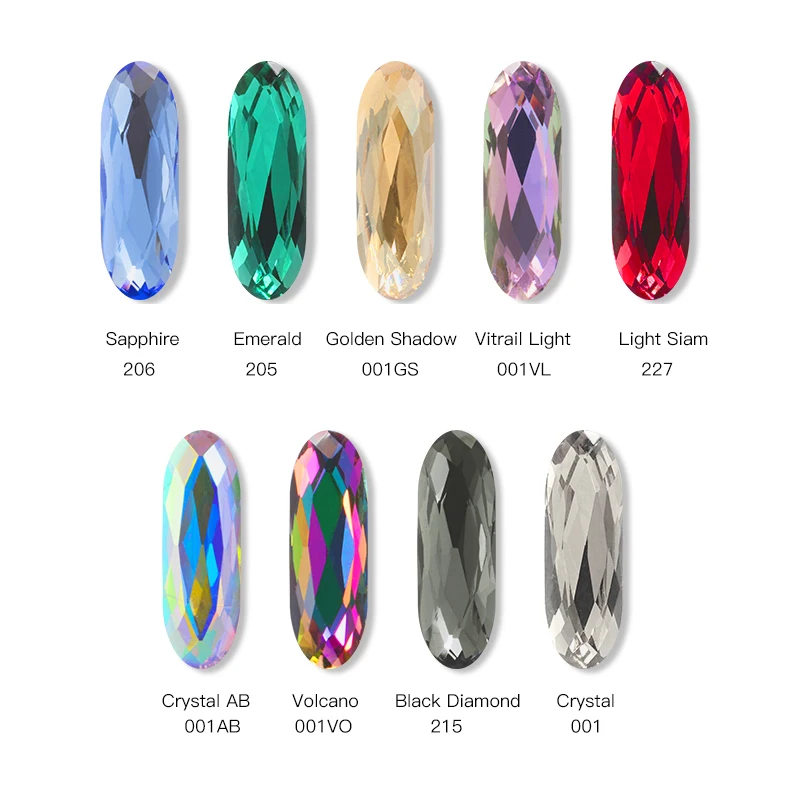 10 sztuk 5x15MM długi klasyczny owalny fantazyjny kamień 4161 K9 kryształ Pointback Rhinestone wysokiej jakości Diy biżuteria akcesoria kryształ