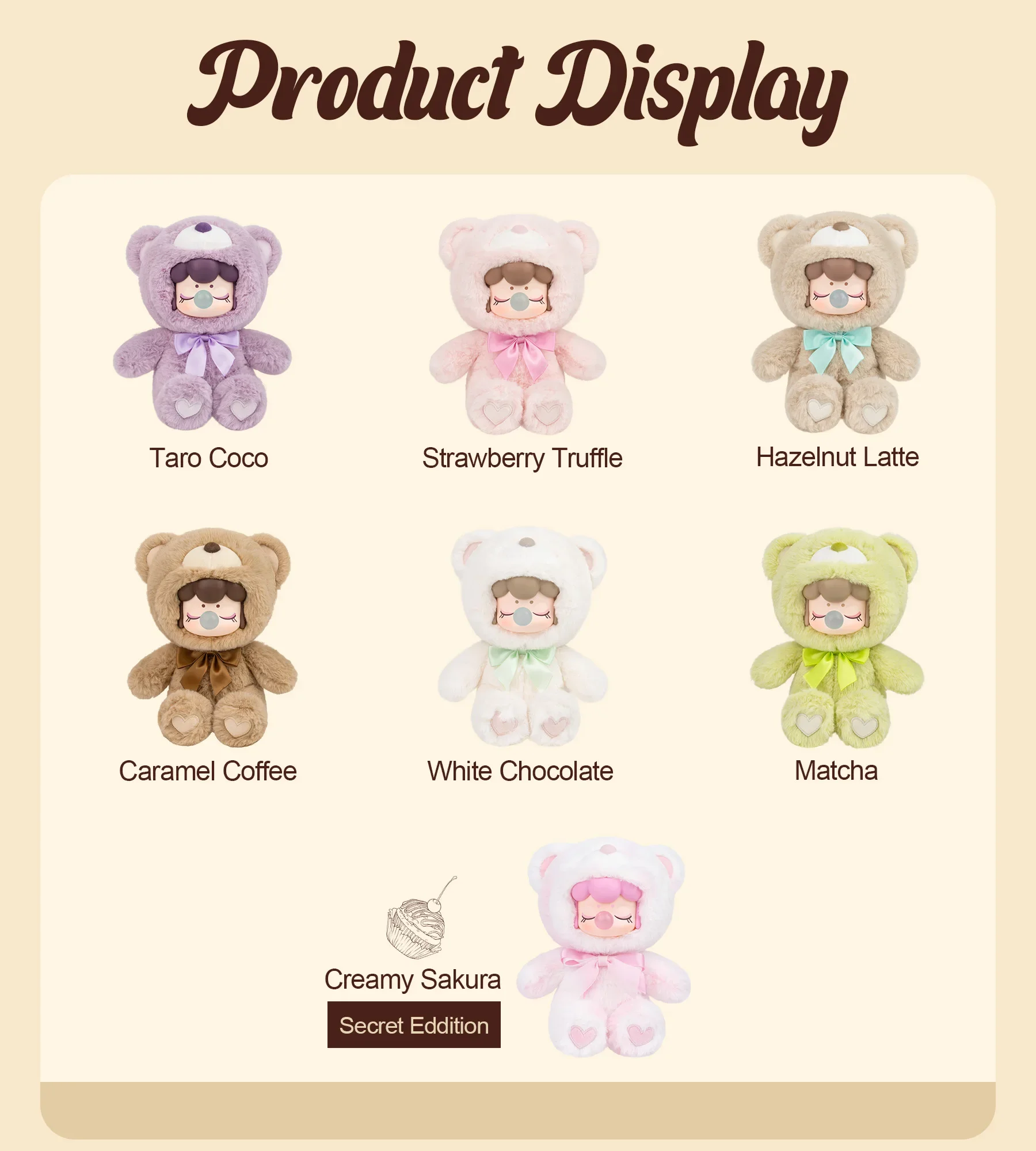 Robotime Rolife Nanci Serie di orsi di peluche colorati al cioccolato Scatola cieca Decorazione fatta a mano Scatola a sorpresa Regali di Natale per bambini