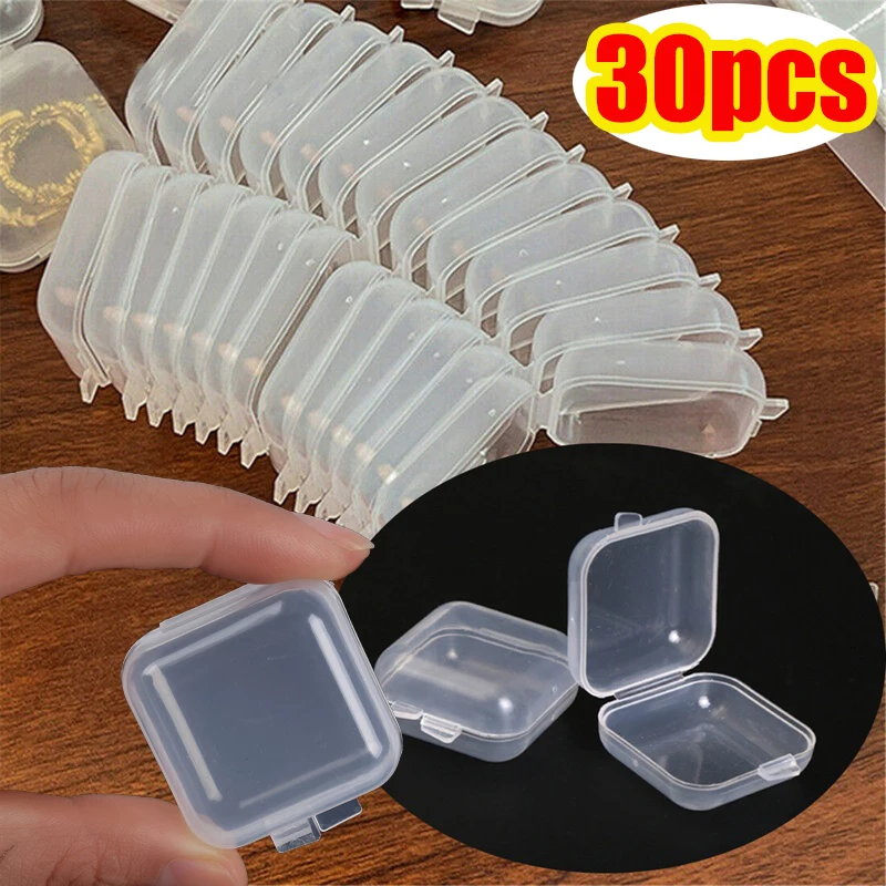 

Wholesale Small Boxes Square Portable Plastic Box Jewelry Storage Case Finishing Container for Earrings Packaging Storage Box