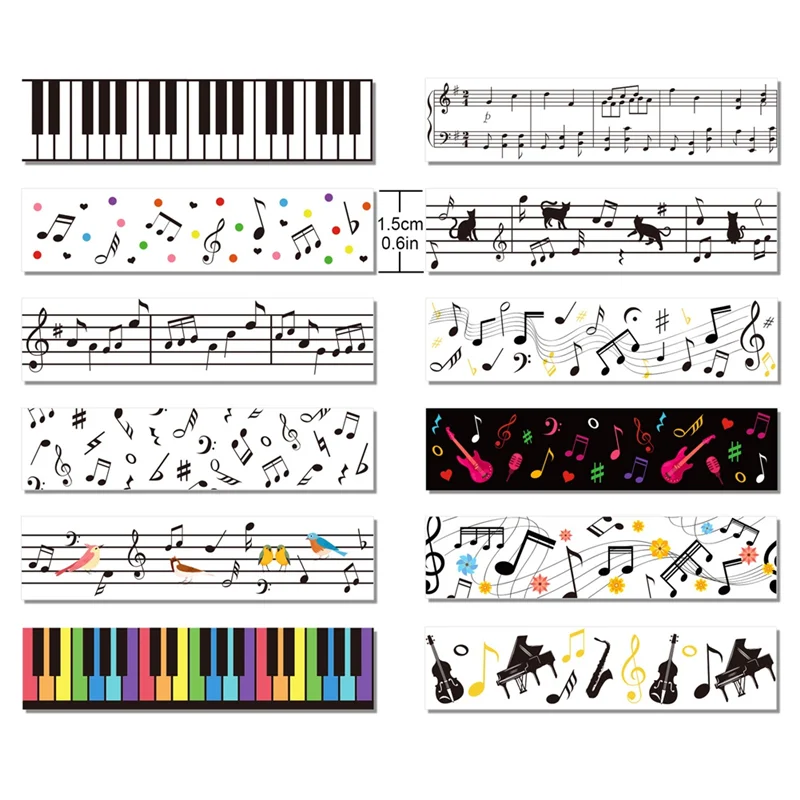 

Sweet Musical Note Theme Handbook Background DIY Washi Tape Sticker Scrapbooking Material Paper Craft Texture Stationery