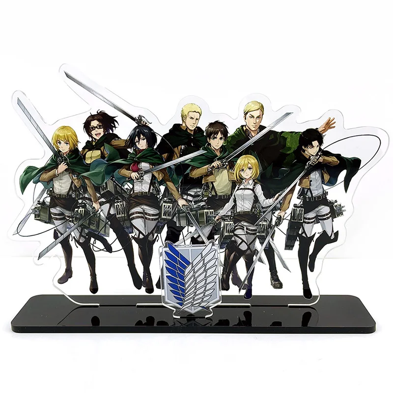 Anime Attack On Titan Acrylic Stand Eren Mikasa Levi Figures Miniatures Manga Figurines Garage Kits Model Toy GK Ornaments Decor