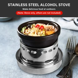 Outdoors Stainless Steel Alcohol Stove Portable Burner Furnace Adjustable Firepower Anti-corrosion Camping Hiking Picnic