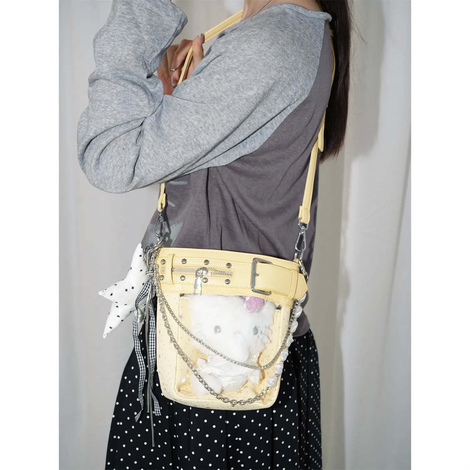 Original Design Light Star Polka Dot Versatile Bucket Bag for Women's Shoulder Bags Crossbody Bag Fashion Handbag view 4