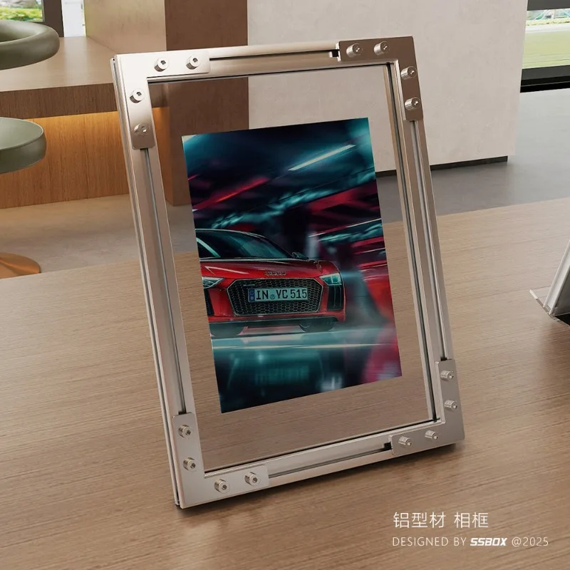 Industrial style metal photo frame aluminum alloy profile high transparency acrylic picture frame minimalist photo poster frame