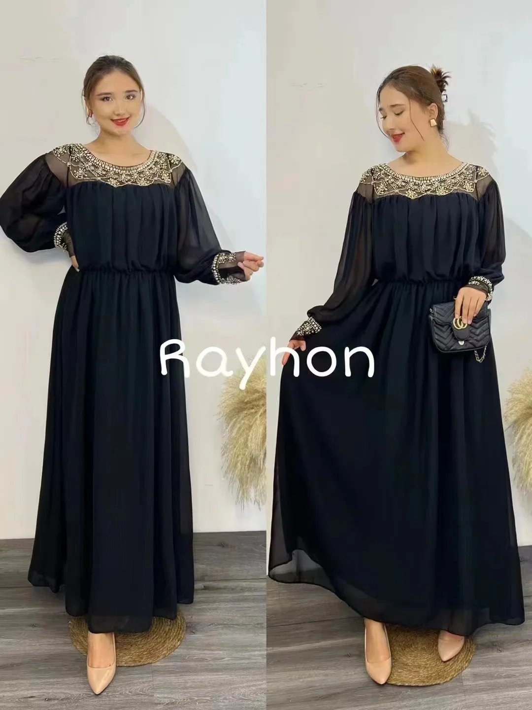 فساتين على الطراز الفرنسي لعام 2025 فساتين عالية الإحساس مطرزة برقبة دائرية ملابس نسائية صيفية جديدة فستان تنحيف الخصر الناضج بخفة