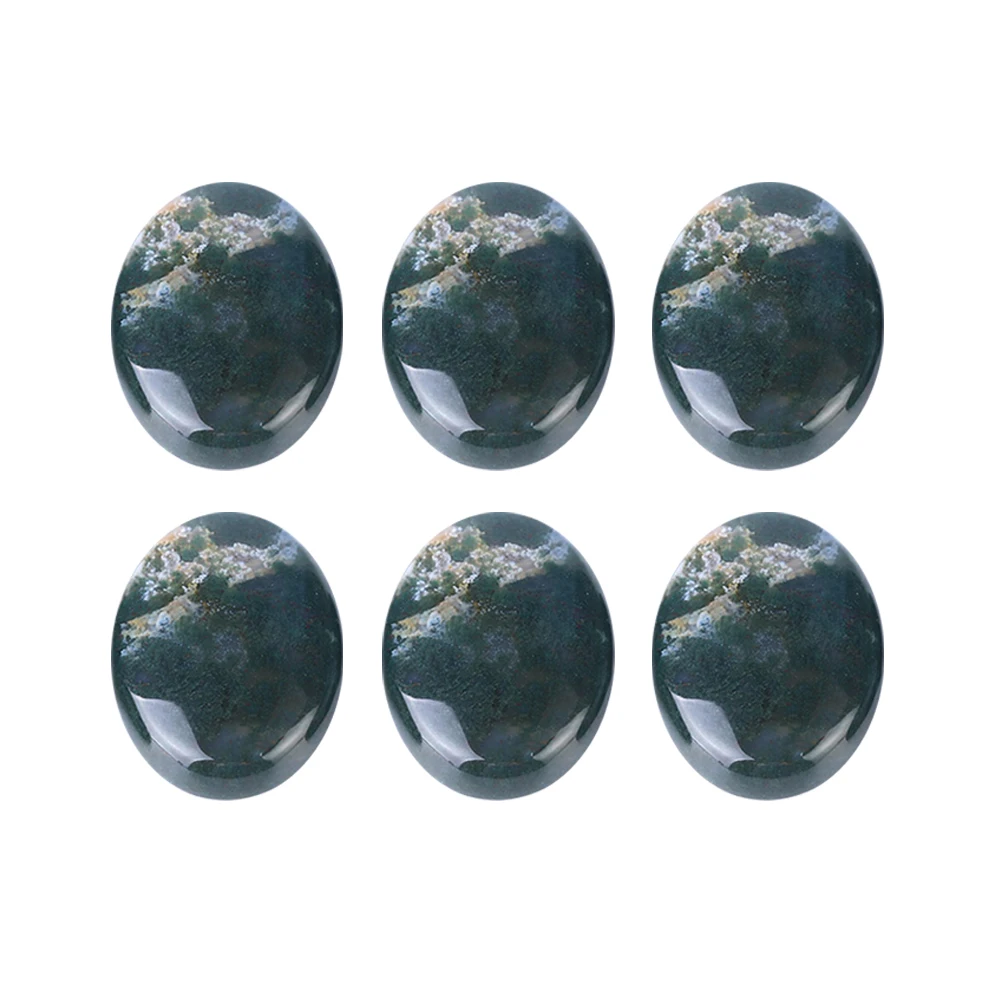 

10 pcs 18X25Mm Dark Green Agate Stone Patch Diy Jewelry Craft Supplies Oval Flat Back For Earrings Cufflinks Decor