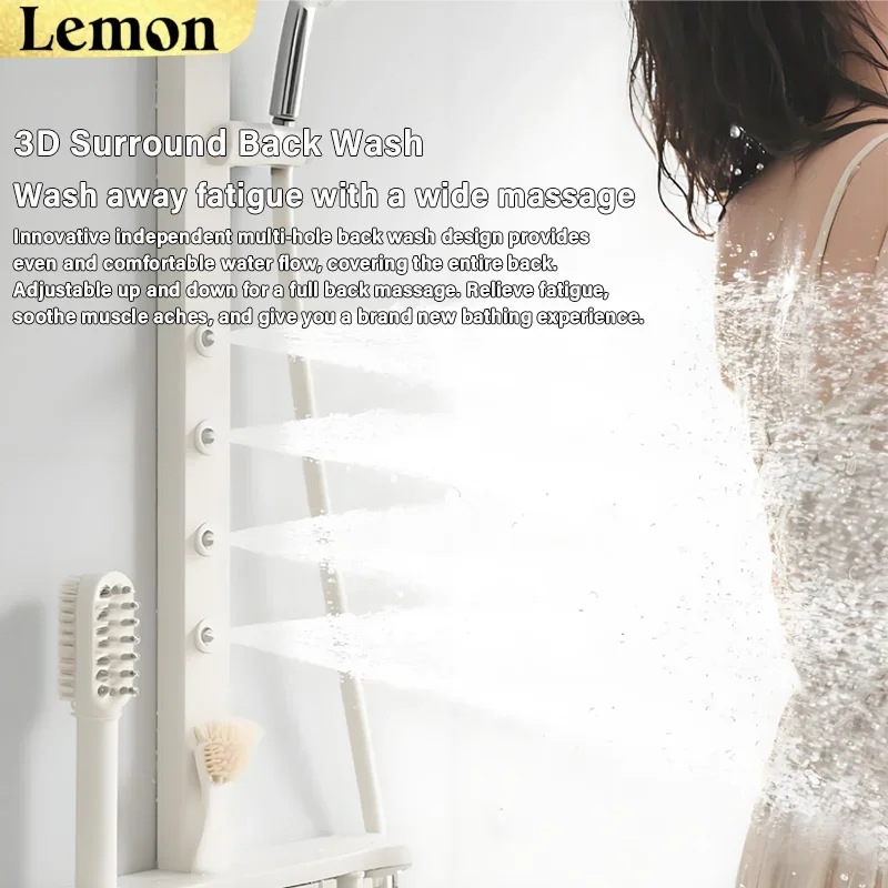 Conjunto de sistema de chuveiro multifuncional para banheiro com interruptor rotativo, água quente e fria pressurizada para uso doméstico e em hotel