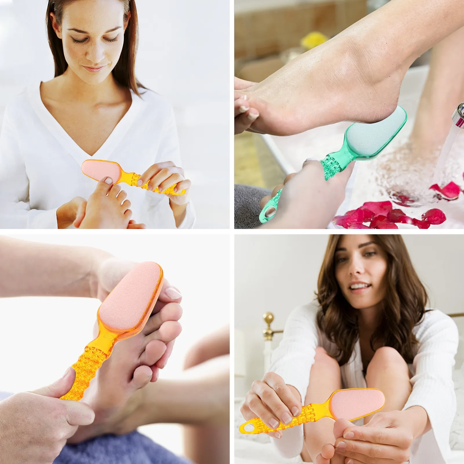 

2Pcs Compact Foot File Washable Pedicure Rasp for Hard Skin Removal Professional Foot Care Tool with Lid Included