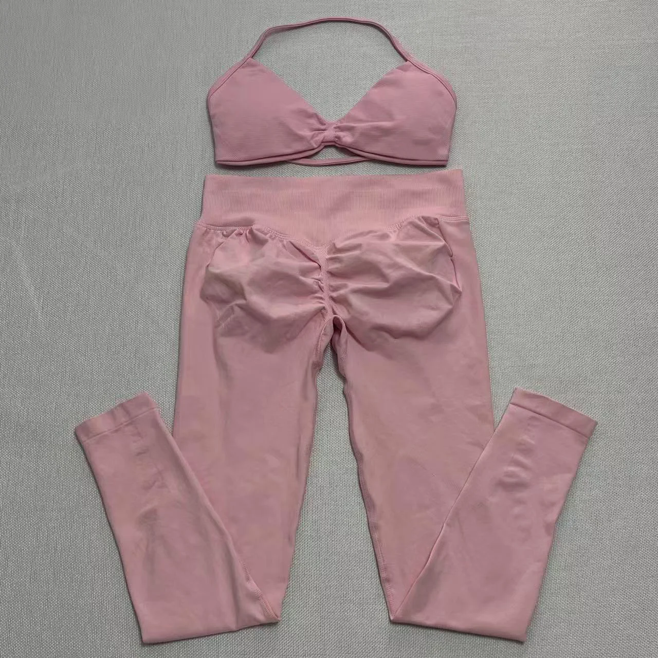 

Light Pink Women's Sportswear Yoga Set Fitness Clothing Workout Gear Yoga Outfit Gym Set Sports Top Fitness