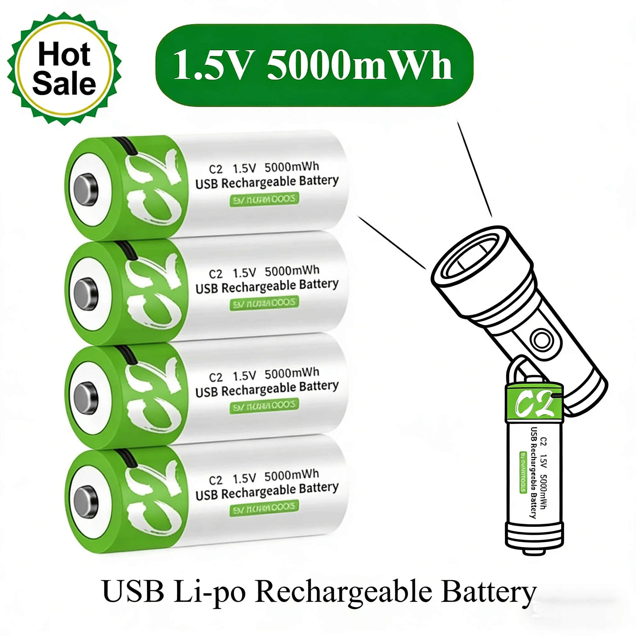 1.5V 5000Mwh C Size…