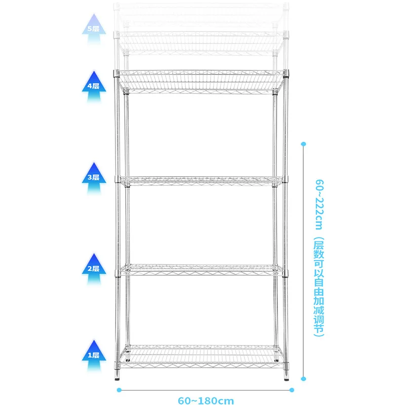 

Warehouse stainless steel storage rack, chrome plated wire mesh rack, workshop anti-static, wheeled mobile material rack