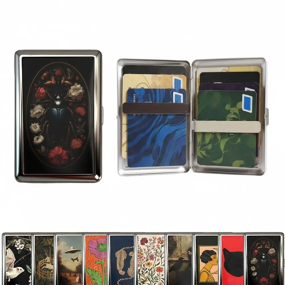 Vintage-Style Vintage Card Case Metal Material Easy Snap Cash Case Versatile Design Multi-function Card Holder