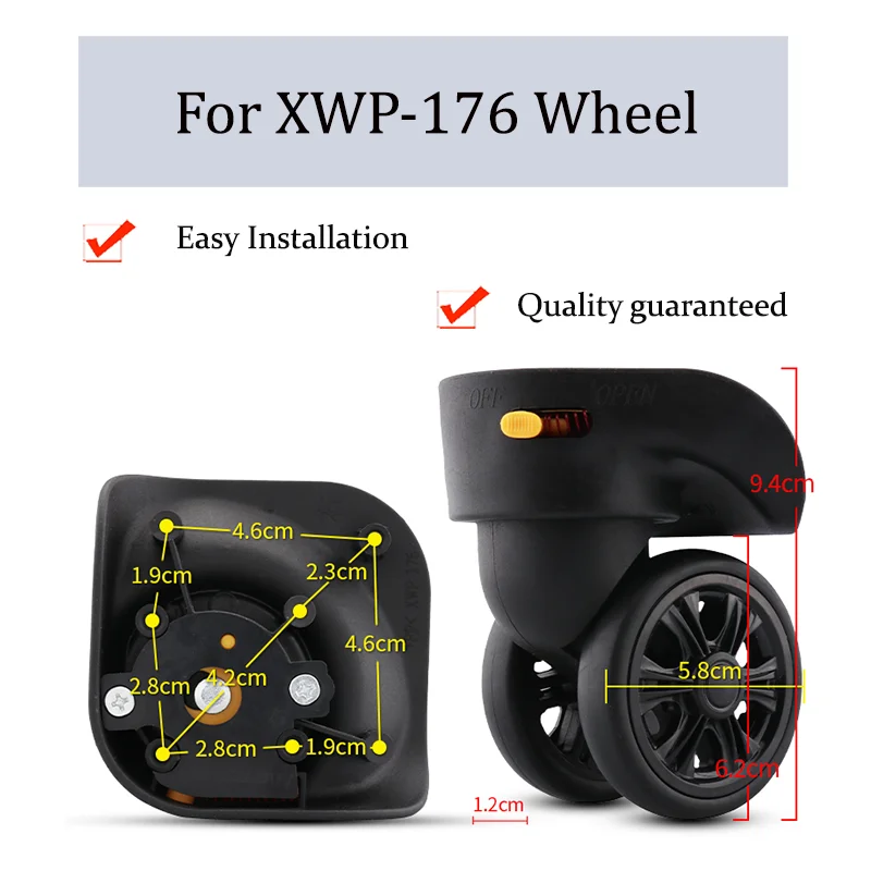 

Suitable For XWP-176 Nylon Luggage Wheel Trolley Case Wheel Pulley Sliding Casters Universal Wheel Repair Slient Wear-resistant