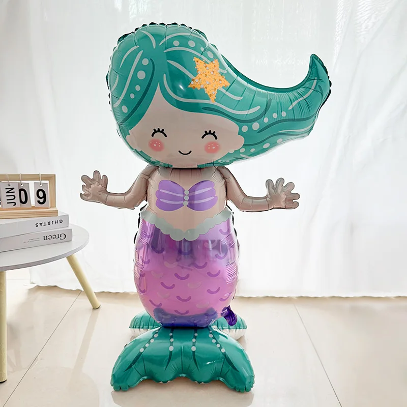 Standing Mermaid Balloons For Birthday Party Atmosphere Indoor/outdoor Decoration Ocean Undersea Party Decor view 4