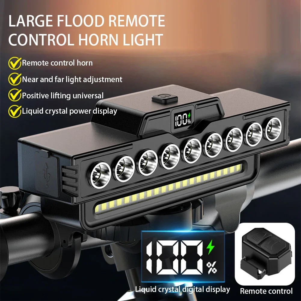 

4000MAH 9LED Bicycle Headlight Rechargeable Cycling Safety Front Lamp Portable Power Source Bike Flashlight Bicycle Accessories