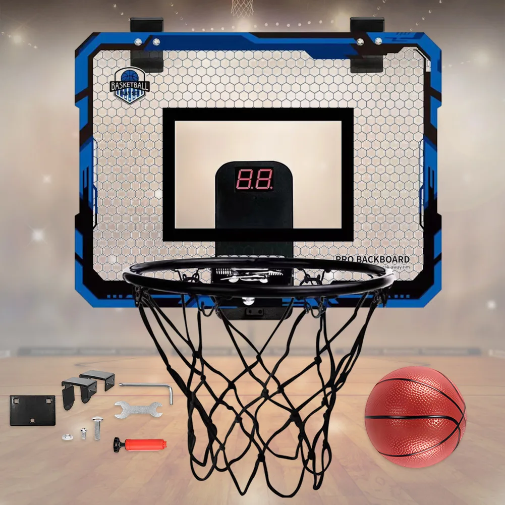 Basketball Hoop Set Basketball Hoop Kid Mini Basketball Hoop with 1 Ball Electronic Scoreboard Indoor Basketball Hoop