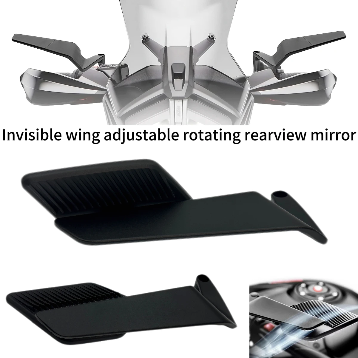 

Used for KTM DUKE Duke390 DUKE690 DUKE125 DUKE200 DUKE250 motorcycle CNC invisible wing adjustable rotating side mirror