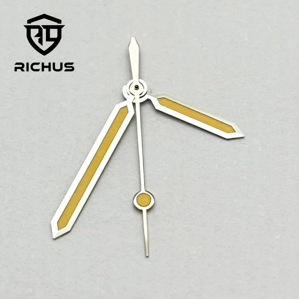 RICHUS Green Luminous Silver Yellow Watch Hands Set Compatible with NH35 NH36 ETA2824 2836 Movements for Watch Repair And Modifi