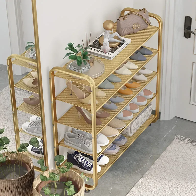 Iron art simple shoe cabinet assembly home rental house multi-layer space saving storage racks