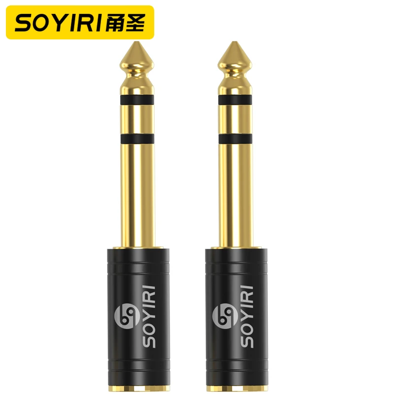 

SOYIRI Copper gold plating Electronic Piano 6.35 male 3.5mm female small to large sound card mixer headphone audio adapter
