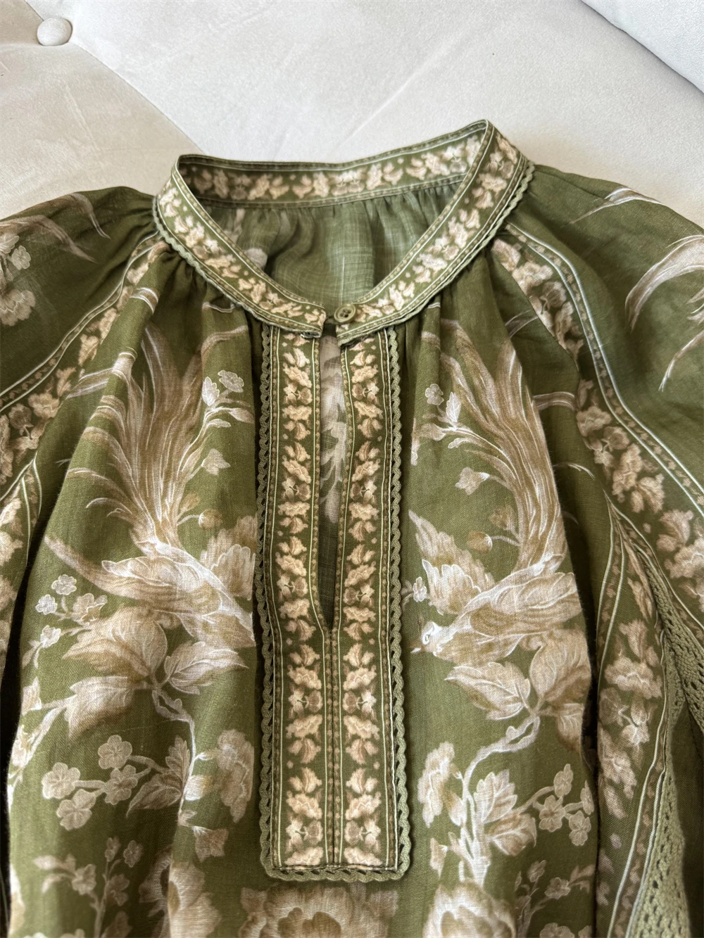 

Винтажный окрашенный принт Long Sve irt round Ne Loose Fit Faionable Casual Sle для мужчин и женщин, осенняя одежда