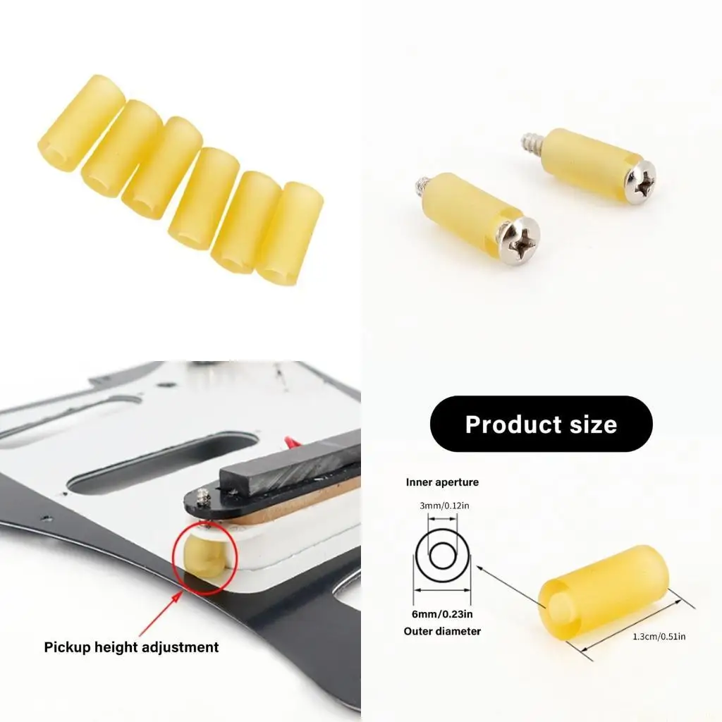 

U2JB Flexible Rubber Texture Guitar Pickup Tube Set for Secure Height Adjustment