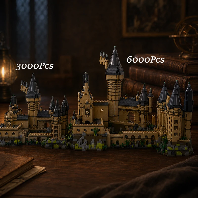 Mittelalterliches Magisches Schloss Hogwarts MOC Bausteine-Set Gotisches Gebäude Bausatz Kreative Feiertagsgeschenke Mikro-Bausteine Modell 6000 Teile – Detail 6