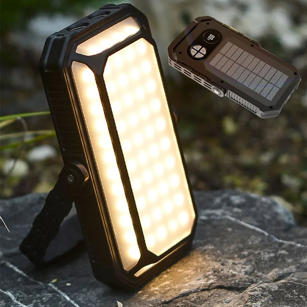 

CA-008 Solar Rechargeable Work Light 1200LM Max Power Bank Function Magnetic Base 360° Hook Camping Emergency Flashlight