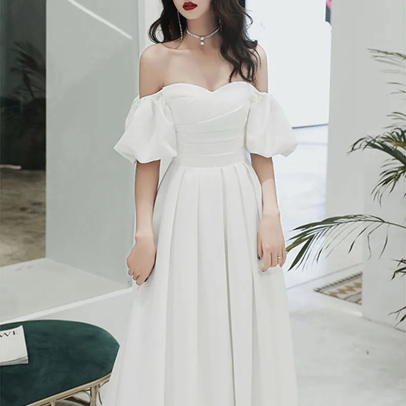 White Evening Dress Maxi Dresses for Women One Shoulder Birthday Party Elegant Long Host Sexy Dress Women Wedding Dresses